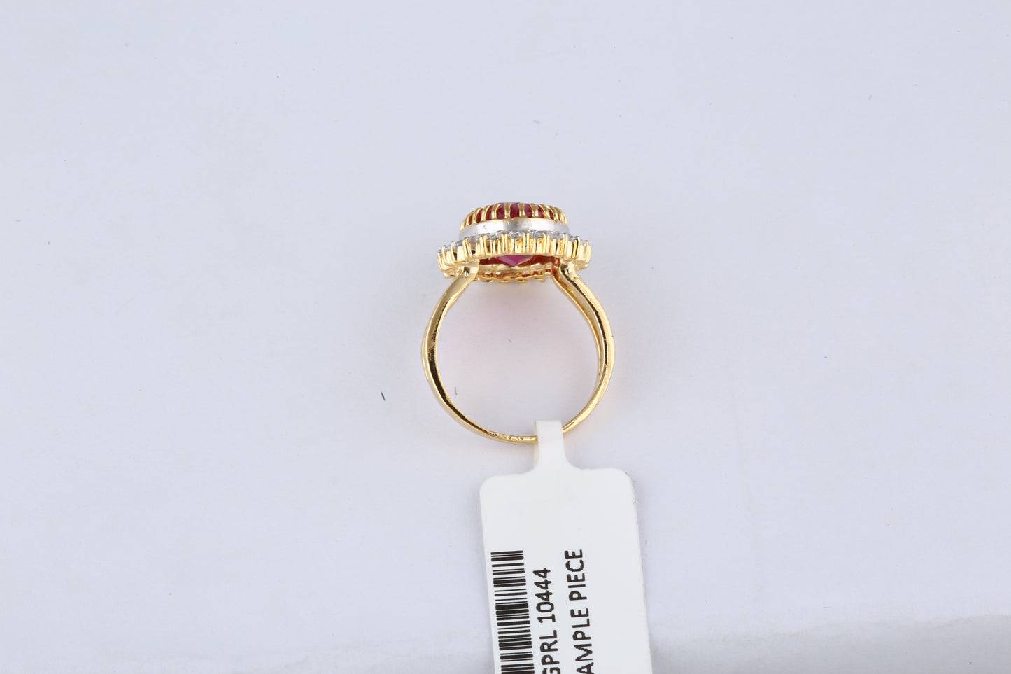 6ctw Moissanite Diamond Oval Cut Impressive Pink Ruby and Round Cut Diamond 14K Yellow Gold Split Shank Womens Ring, Party Wear Ring Collection At Best Price For Womens