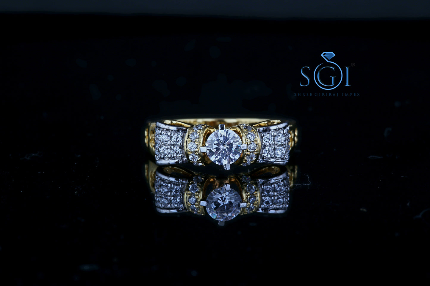 1.5ctw Moissanite Round Cut Four Claw Masterworks Engagement Round Diamond Ring, 14k White Gold Art Deco Women's Bridal Ring