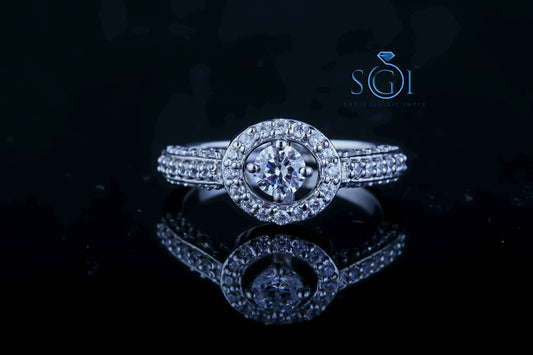 1.90 ctw Round White Moissanite Diamond White Gold Ring For Engagement Wedding Ring