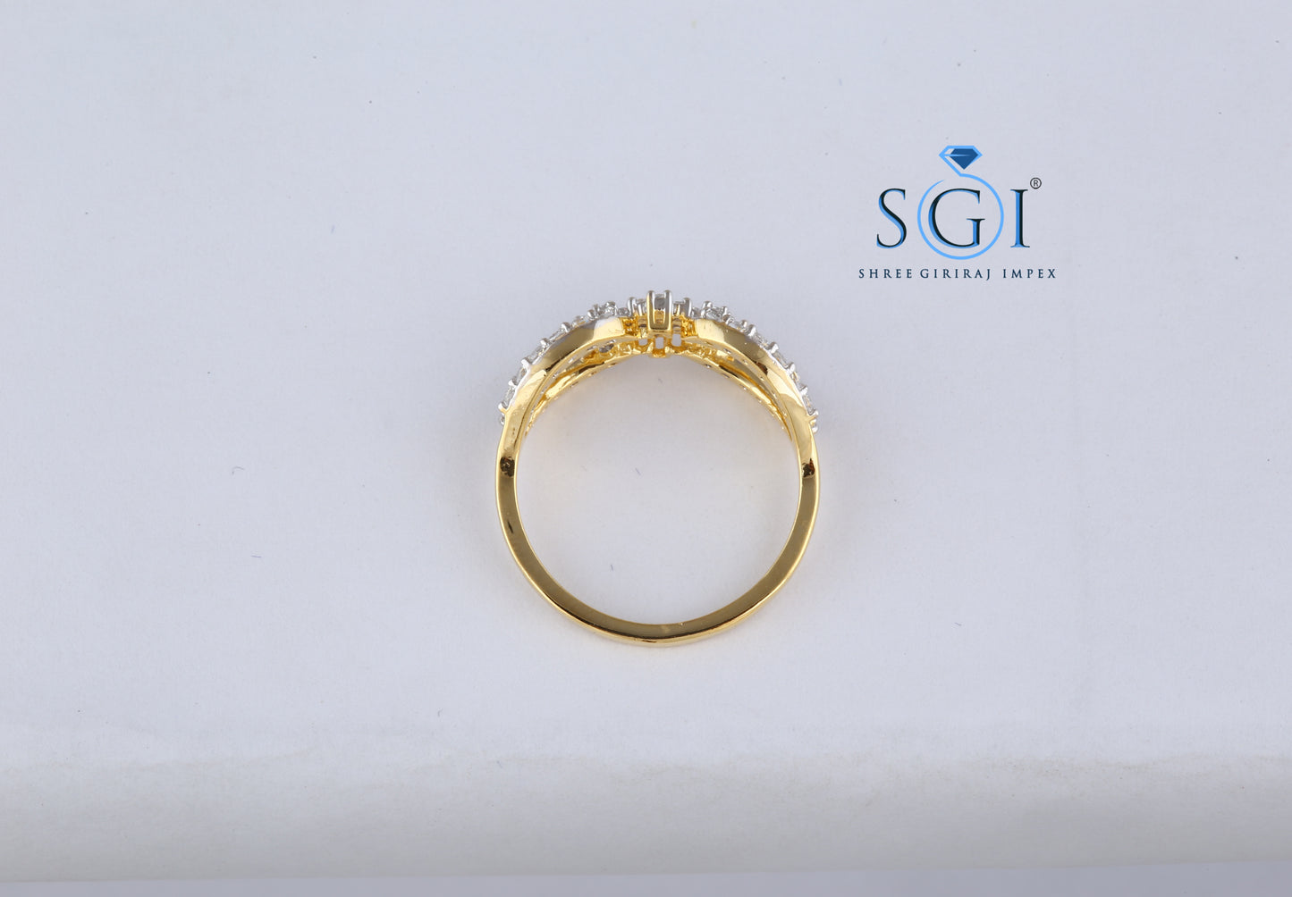 1ctw EF VVS VS Lab Grown Round Cut Diamond Studded Designer Ring For Women, Wedding Ring, Gold Diamond Ring, Engagement Ring In 18k Yellow Gold