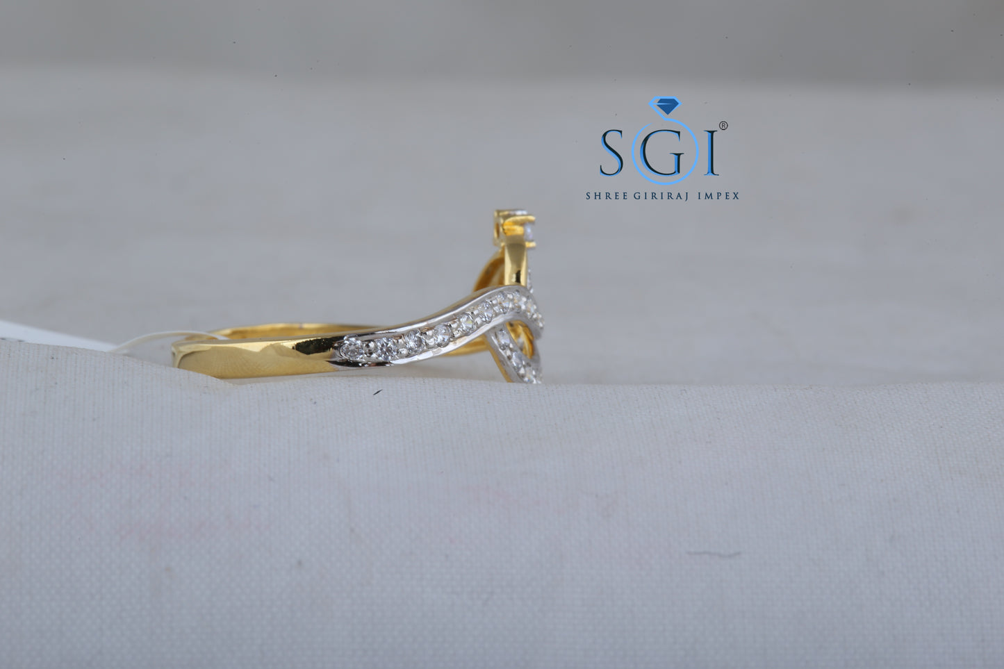 0.50ctw EF VVS VS Lab Grown Round Cut Diamond Fine Gold Ring, Indian Handmade Jewelry for Womens, Ladies 14K Yellow Gold Two Tone Bridal Ring