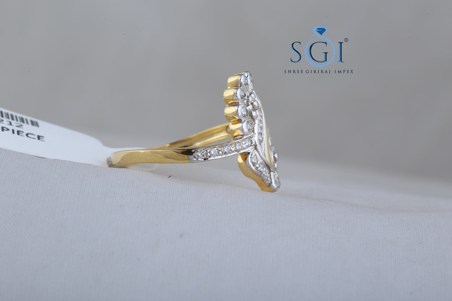 0.52ctw EF VVS VS Lab Grown Round Cut Natural Diamond Engagement Ring, Floral Ring,Two-Tone Ring, 925 Sterling Silver Gold Diamond Ring, Latest Gold Ring For Women