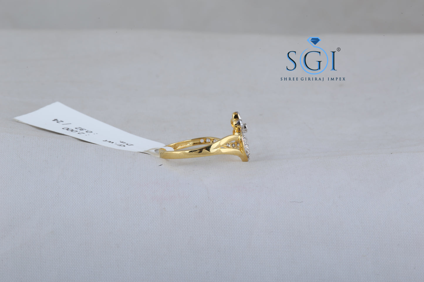 0.40ctw EF VVS VS Lab Grown Round Cut Floral Ladies Ring, 14K Yellow Gold Diamond Engagement Ring, Heavy Quality Wedding Ring For Women