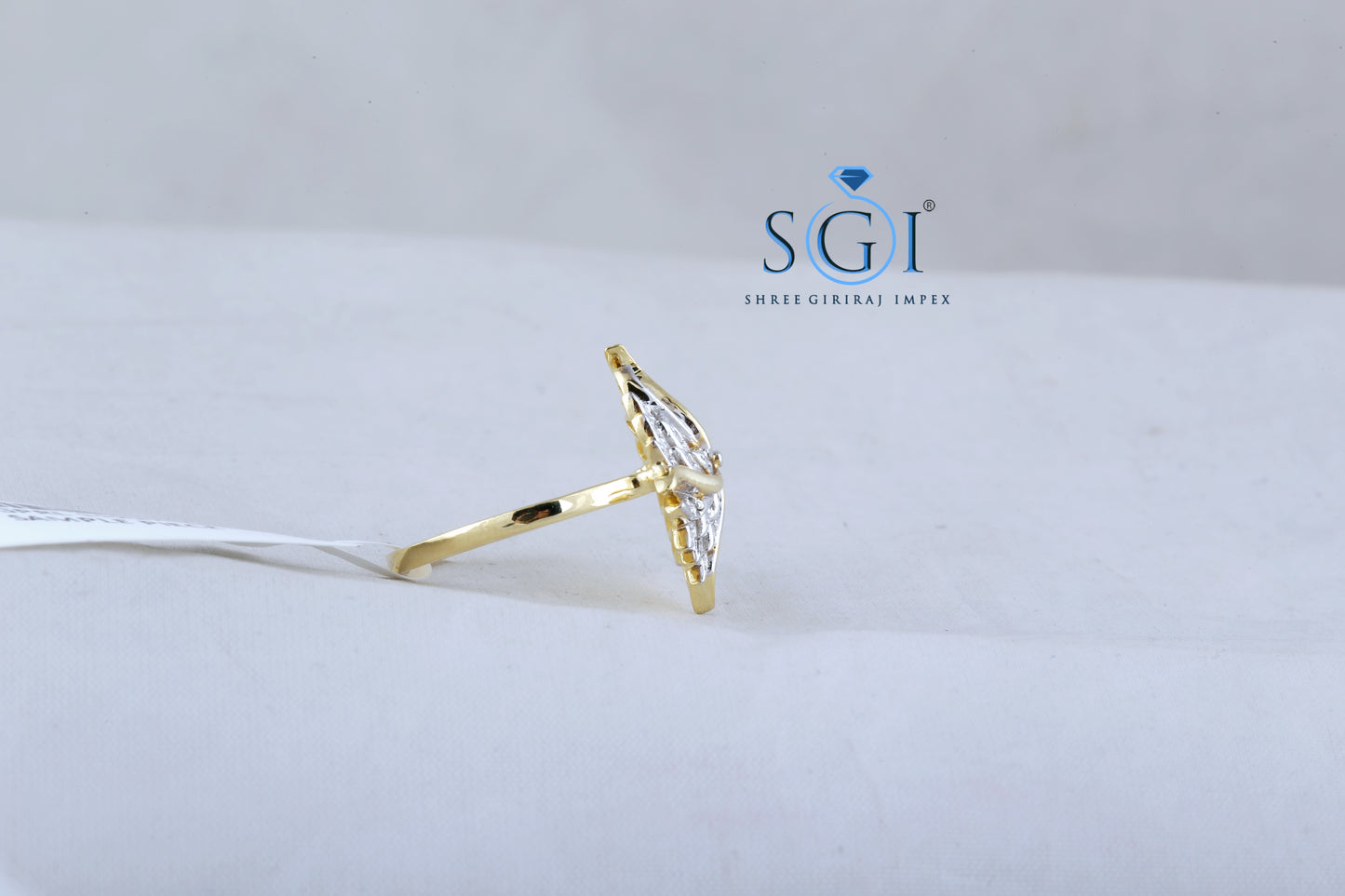 1ctw EF VVS VS Lab Grown Round Cut Gold Unique Swastika Shape Ring, Floral Multi Diamond Two Tone Womens Ring, Real 14K Yellow Gold Designer Ladies Bridal Ring