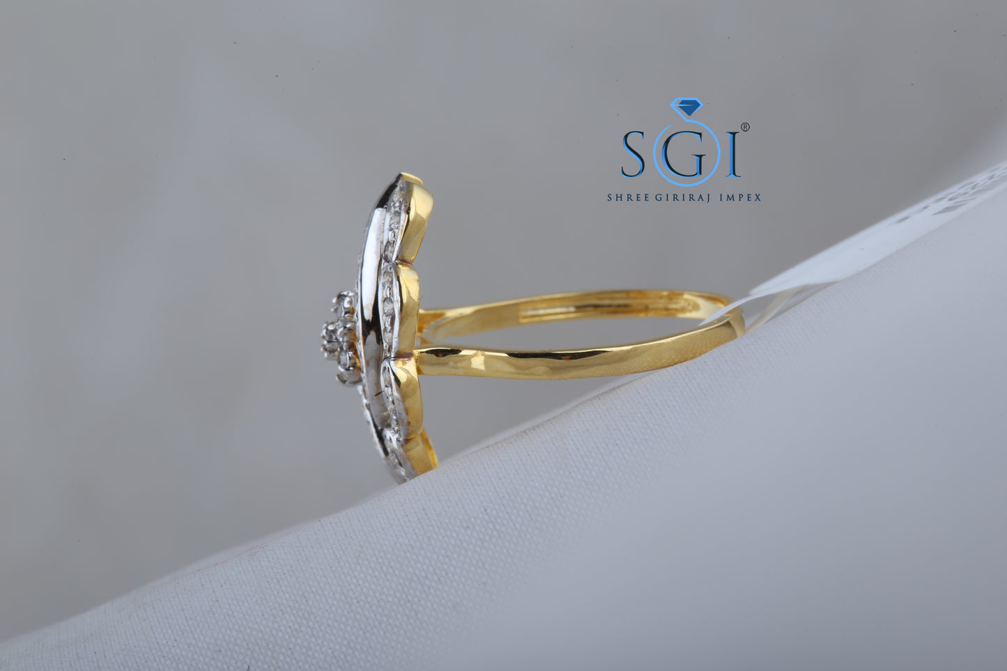 0.60ctw EF VVS VS Lab Grown Round Cut Floral Designer Wedding Ring, New Bridal Ring Collection For Womens, 18K Yellow Gold Ladies Real Diamond Ring