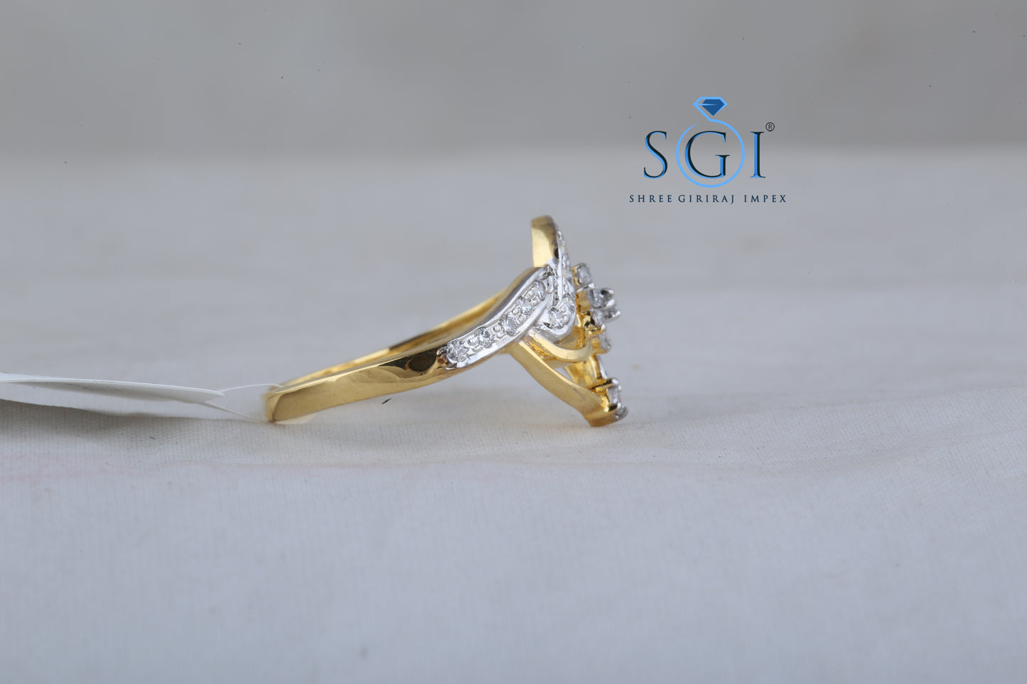 0.30ctw EF VVS VS Lab Grown Round Cut Floral Diamond Ring, 14K Real Solid Yellow Gold Ring, Gold Natural Two Tone Diamond Ring, Womens Bridal Ring