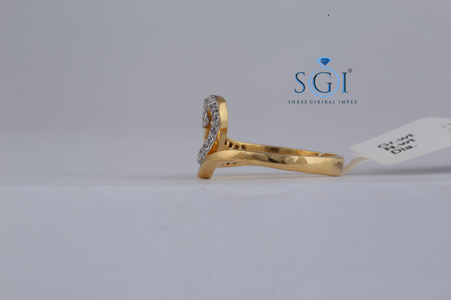 0.40ctw EF VVS VS Lab Grown Round Cut Diamond Wonder Woman Collection Ring, Bypass Ring, Yellow Gold Plated 925 Sterling Silver Ring, Latest Style High Quality Ring, Yellow Gold Diamond Ladies Ring