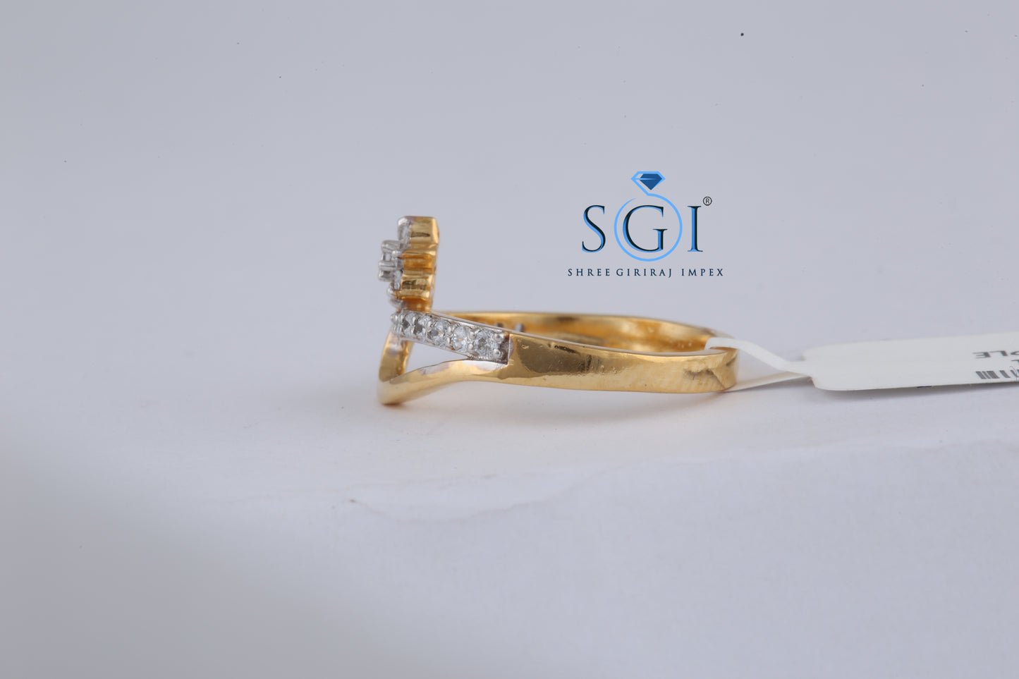 0.45ctw Round EF VVS VS Lab Grown 925 Sterling Silver Exquisite Beauty Golden Natural Diamond Floral Gold Diamond Ring