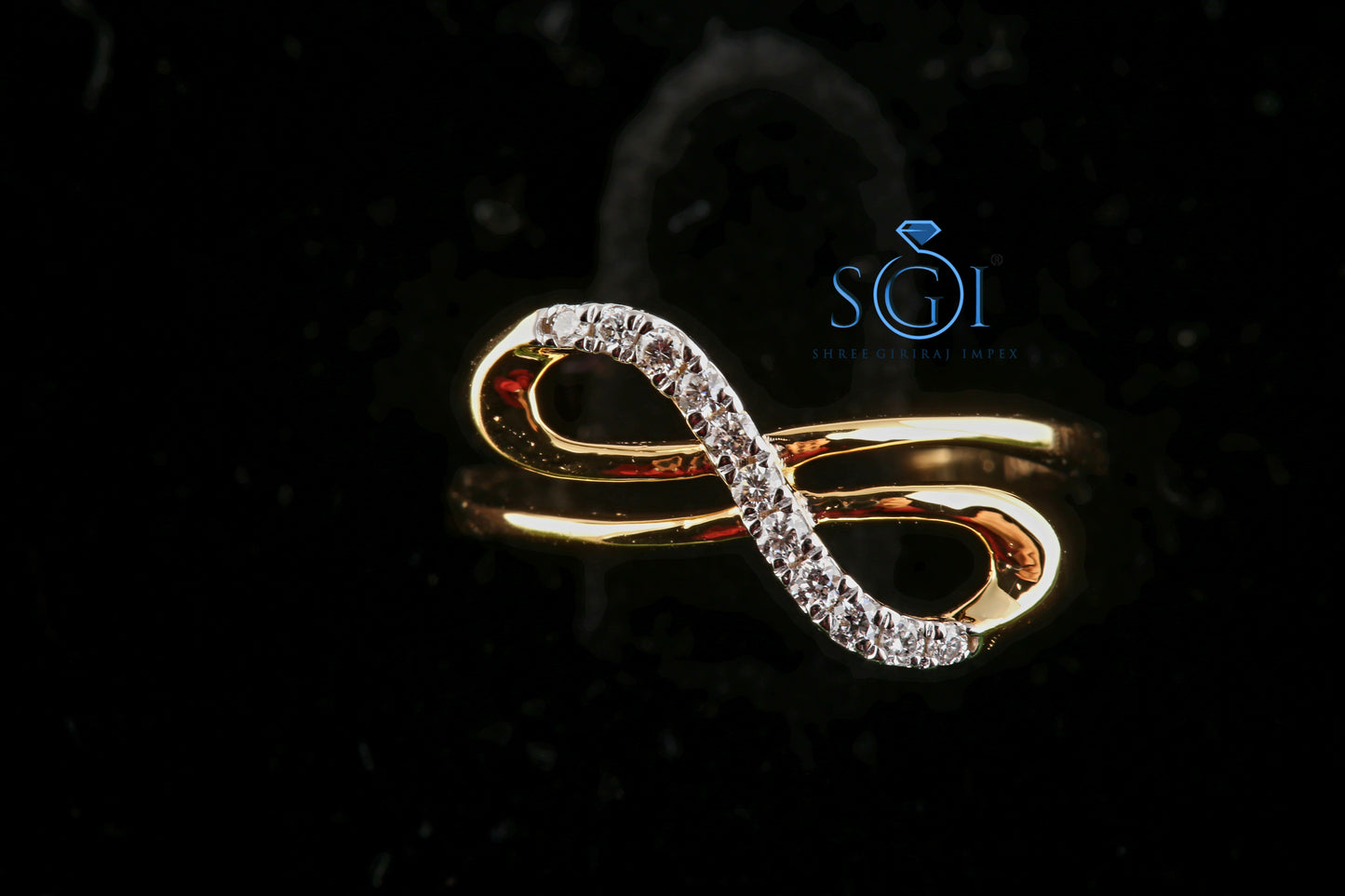 0.25ctw Round EF VVS VS Lab Grown Diamond 14K Yellow Gold Infinity Ring, Sterling Silver Infinity Ring, Infinite Love Ring, Traditional Ring Collection For Women's