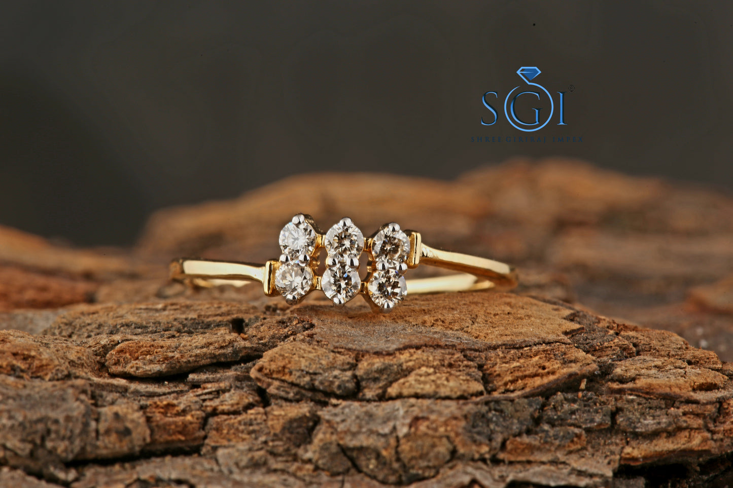 0.95ctw EF VVS VS Lab Grown Diamond Wrap 14k yellow gold 6 Round Cut Classic Ring, Thin Dainty Diamonds Ring For Women's