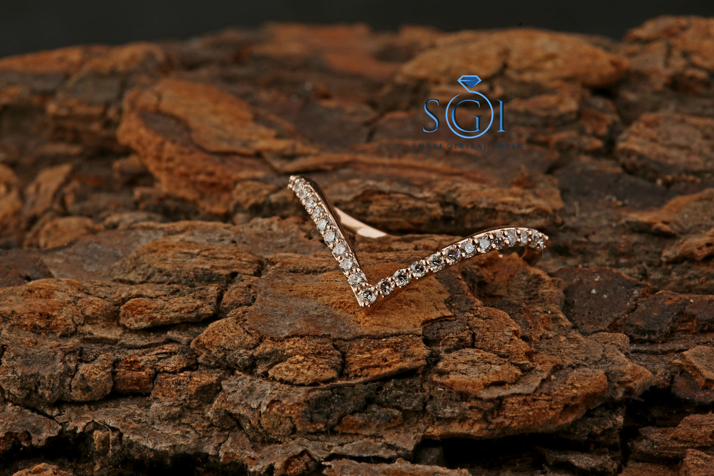 Buy Chevron Wedding Band 0.24ctw Round Cut EF VVS VS Lab Grown Diamond V Shape Ring,Wedding Ring 14K Rose Gold Diamonds Ring Half Eternity Engagement Ring Stackable Ring Matching Band Anniversary Ring