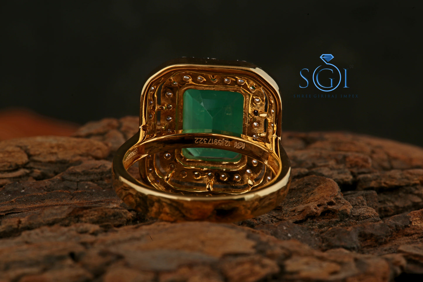 2.5ctw Round Cut Moissanite Four Claw Green Emerald, Emerald Cut Diamond 18K Yellow Gold Ring, Vintage Ring At Best Price