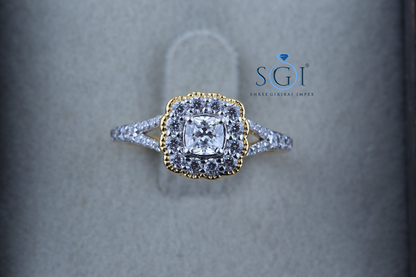 2.5ctw Round Cut Moissanite Budget Cut Latest Floral Design Bypass Ring In 14K Yellow Gold, Womens Traditional Ring Online