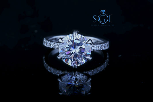 3ctw Round White Moissanite Diamond White Gold Ring For Engagement Wedding Propose Ring