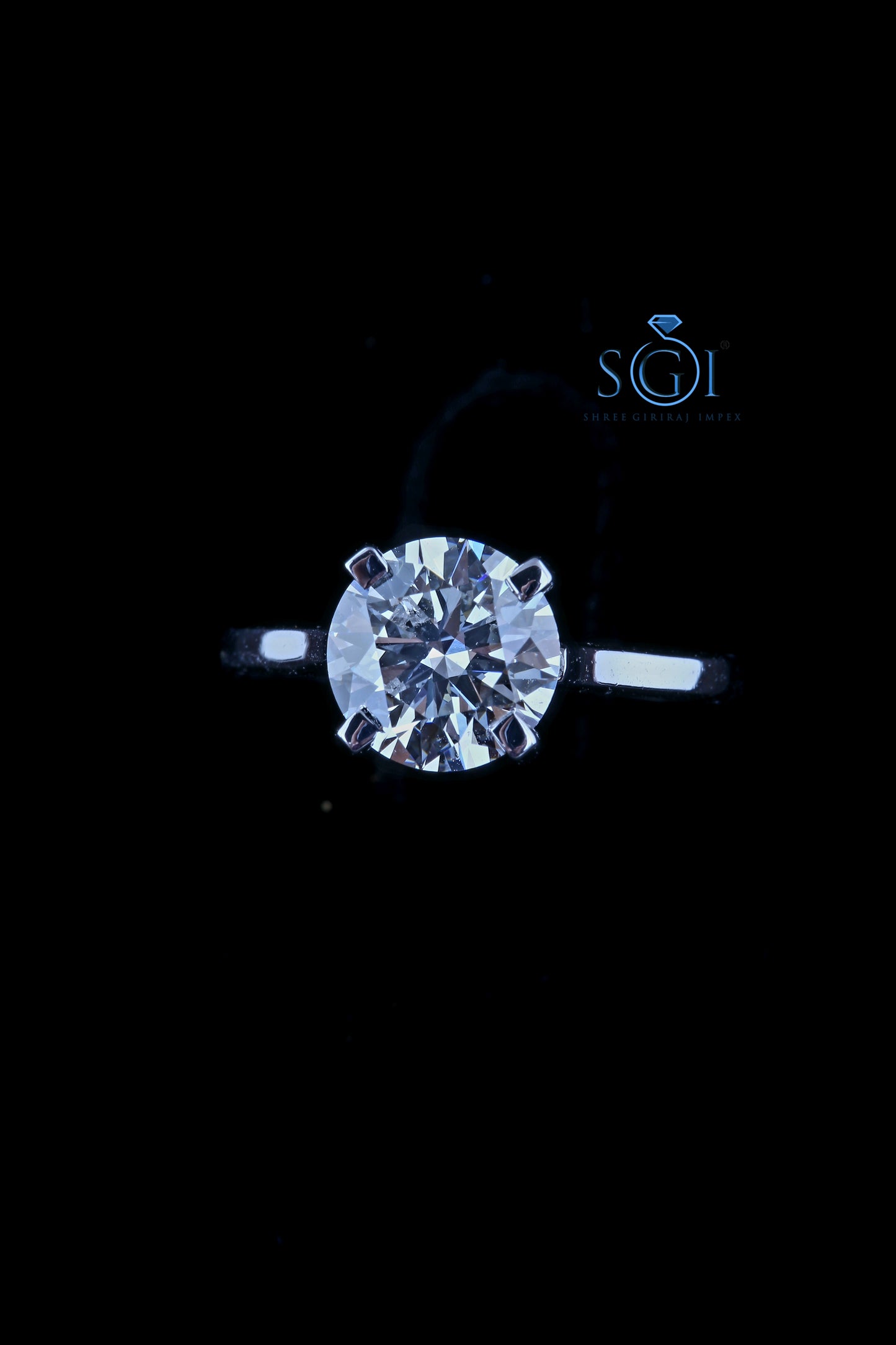 2ctw EF VVS VS Lab Grown Round Cut Solitaire Anniversary Ring, Solid 14K white Gold Diamond Ring