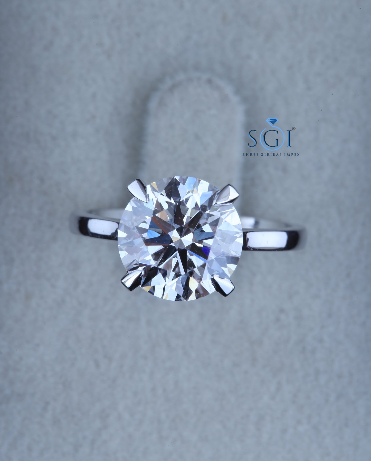 3ct Round D VVS1 Moissanite Diamond Solitaire White Gold Ring For Wedding Engagement Ring Gift For Her Christmas gift