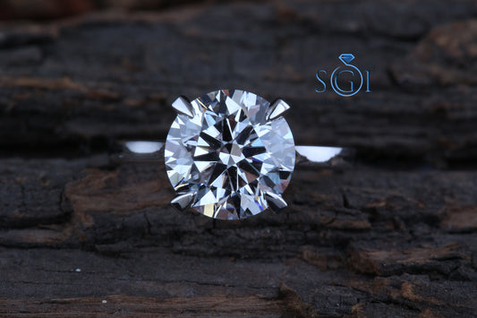 3ct Round D VVS1 Moissanite Diamond Solitaire White Gold Ring For Wedding Engagement Ring Gift For Her Christmas gift