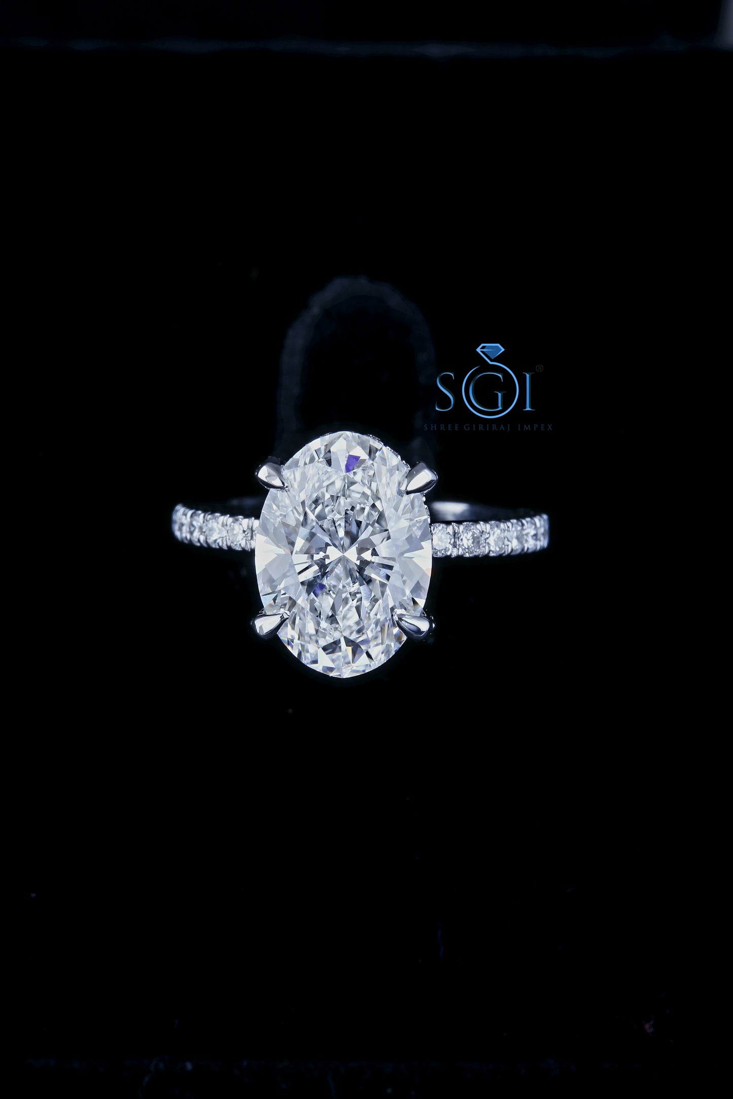 4ctw Fancy Shape Moissanite Diamond Halo Ring in White Gold Engagement Ring Wedding Ring