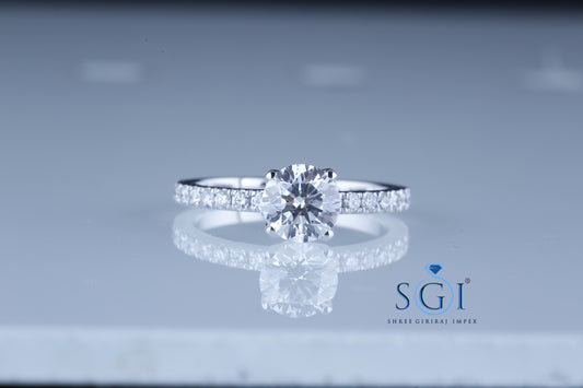 1.2ctw EF VVS VS Lab Grown Diamond Hidden Halo White Gold Ring For Engagement Wedding Propose Ring