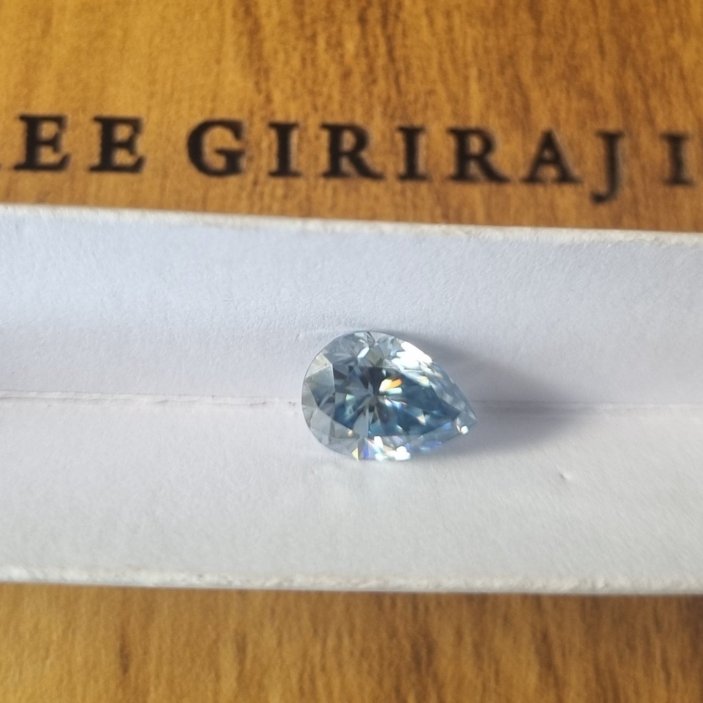 3ct 8*11mm Natural Blue Pear Shape Moissanite Diamond For Jewellery Settings