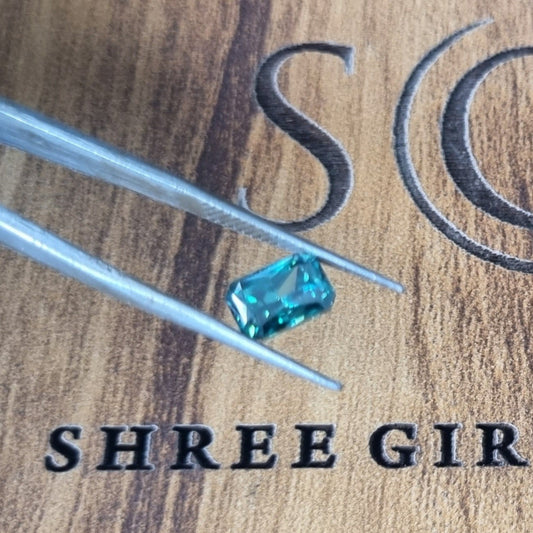 2ct Natural Green Radiant shape Moissanite Diamond For Jewellery Settings