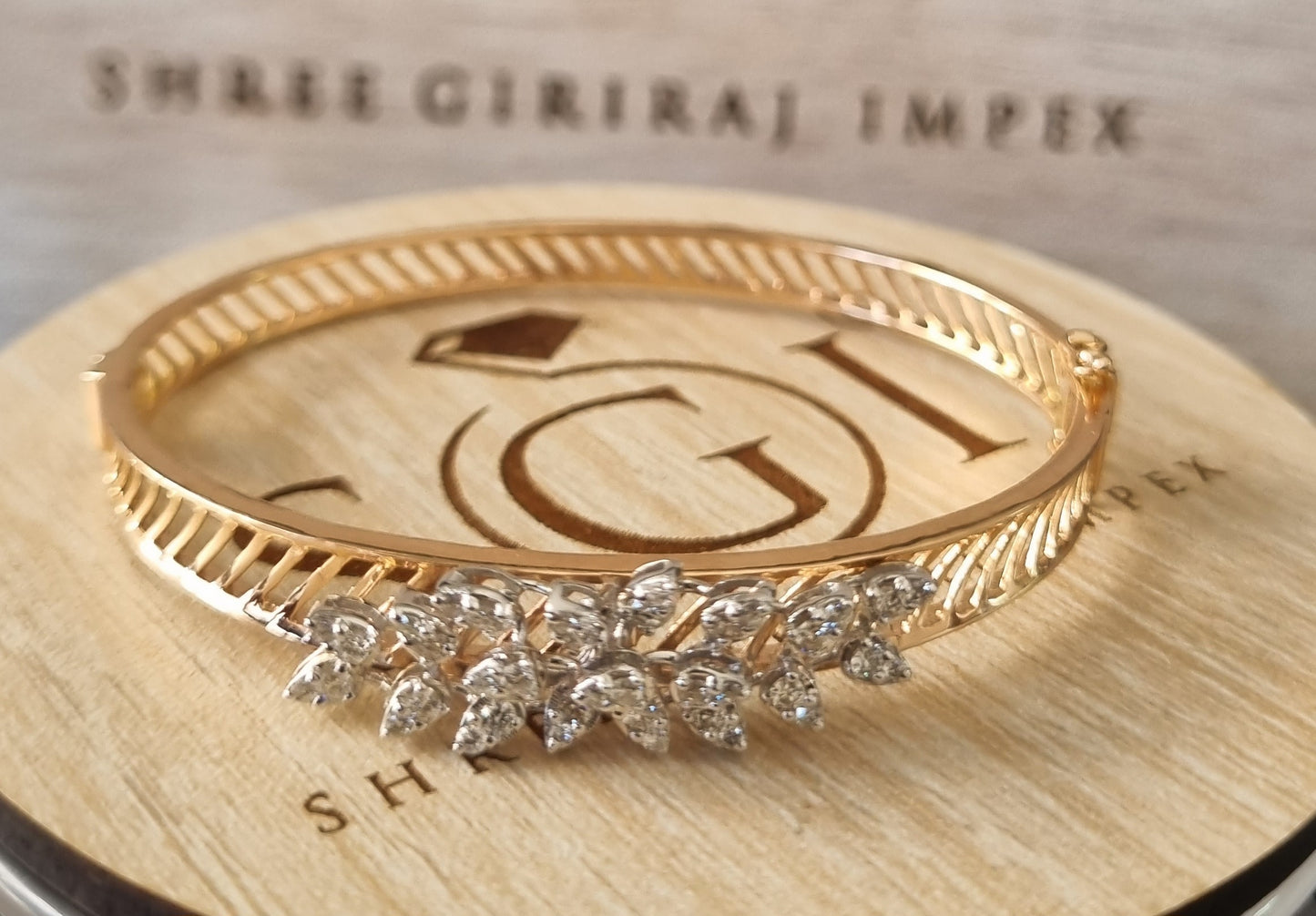 Indian TRADITIONAL style Natural Diamond FG VVS VS Bracelet With 14k Rose Gold