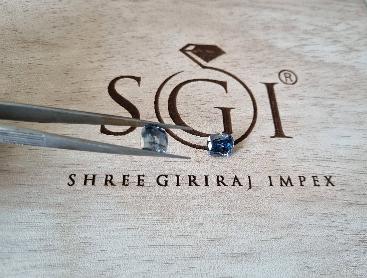 10.30ct Fancy Vivid Blue Elongated Cushion Moissanite Diamond For Jewellery Settings