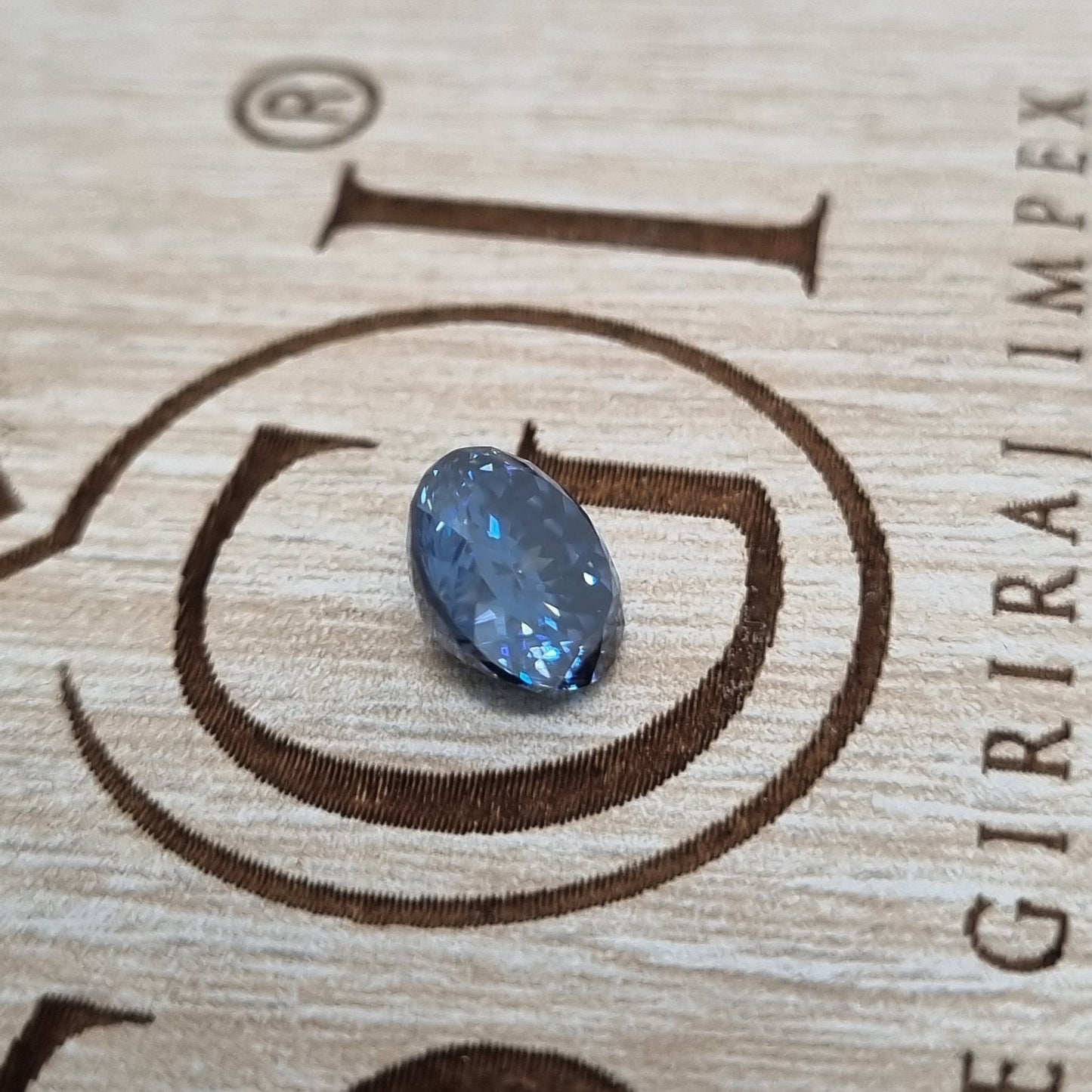 2ct 8mm Portuguese Cut Natural Blue Moissanite Diamond Best For Jewellery Settings