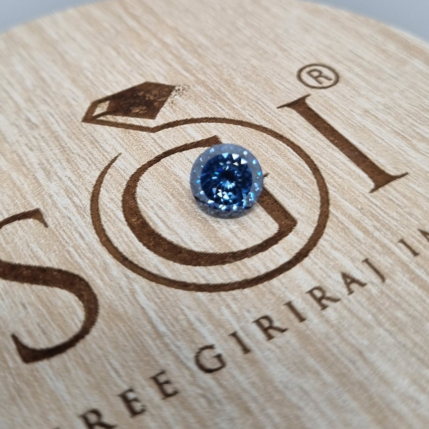 2ct 8mm Portuguese Cut Natural Blue Moissanite Diamond Best For Jewellery Settings