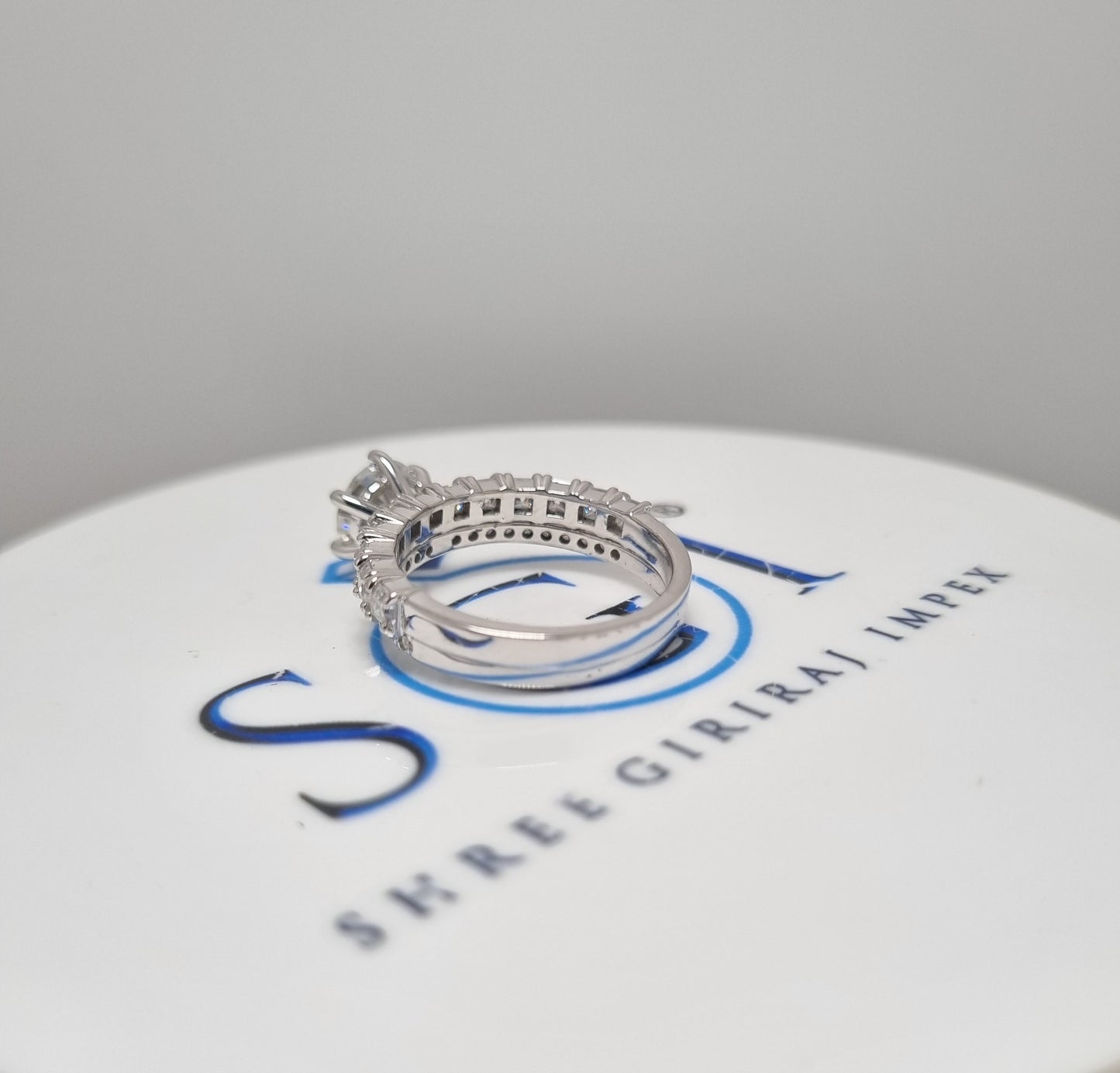 3.5ctw White D vvs1 Moissanite Diamond Engagement Ring set With 925 Sterling Silver