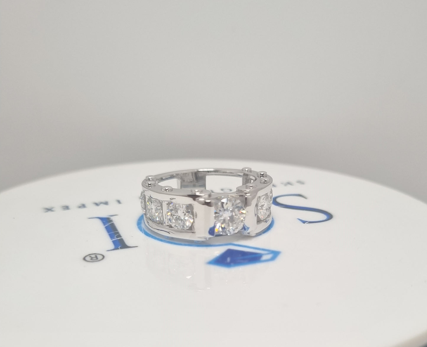 3.60ctw Round Solitaire Moissanite Diamond Man's Ring With 925 Sterling silver