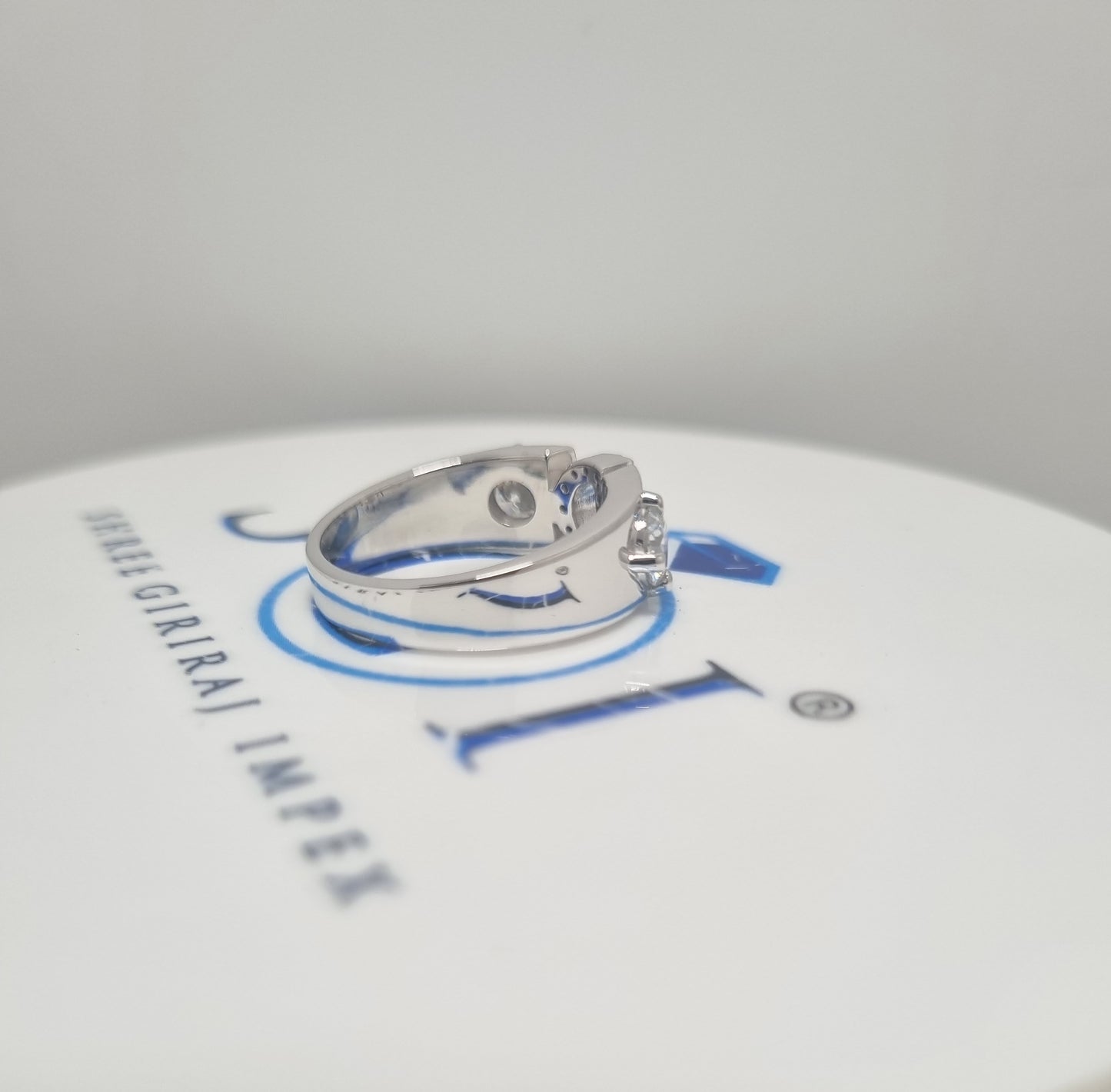 1.5ctw Round White D VVS1 Moissanite Studed Alfabetic 925 Sterling Silver Man's Ring