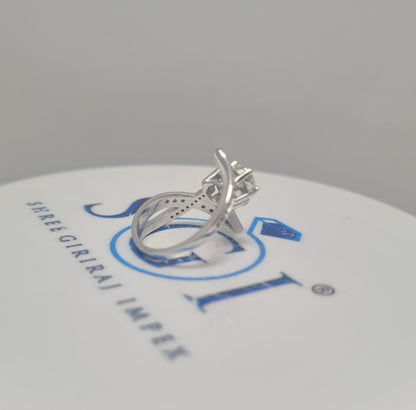 1.80ctw Round White EF VVS VS Labgrown Diamond Engagement Ring With 14k White Gold