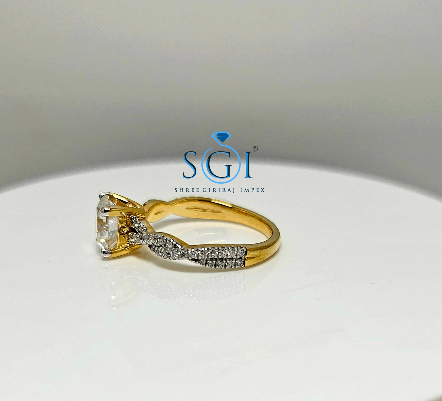 2ctw E VVS2 Round Lab Grown Diamond Engagement Ring with 14k White Gold