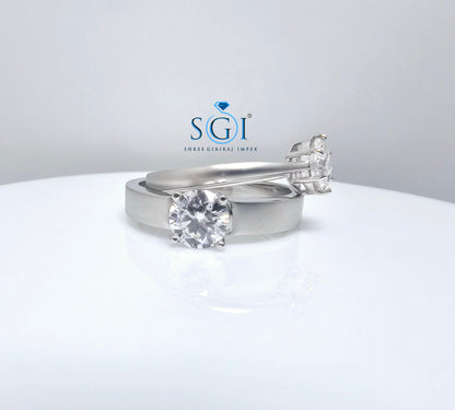3ctw Lab Grown Diamond Couple White Gold Ring Engagement,  Wedding,  Gift for Each Other