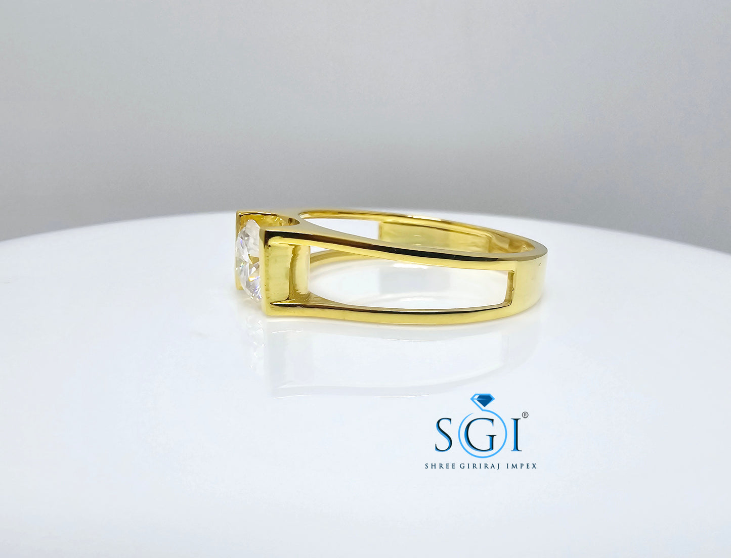 1ct E VS1 Lab Grown Diamond Unisex Ring With Yellow gold For Engagement, Wedding, Solitaire Ring