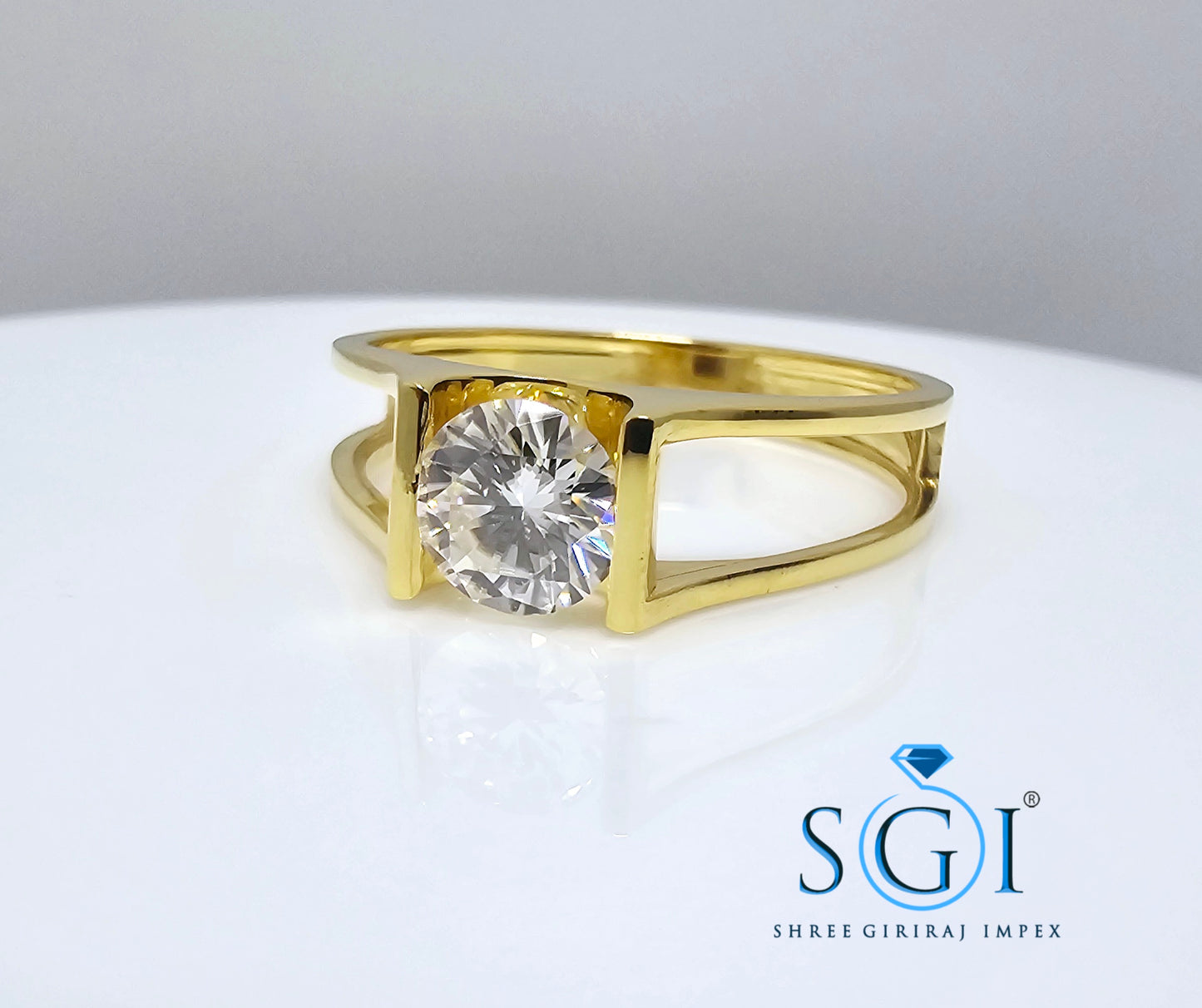 1ct E VS1 Lab Grown Diamond Unisex Ring With Yellow gold For Engagement, Wedding, Solitaire Ring