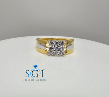0.65ctw EF VVS VS Lab Grown Diamond Man's Ring With Yellow Gold
