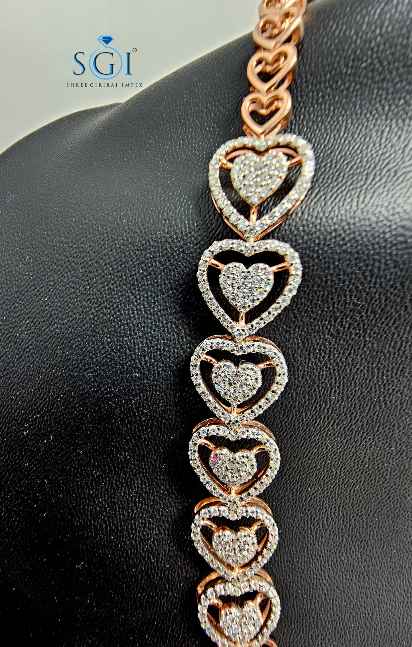 12ctw Lab Grown Diamond EF VVS VS Rose Gold Necklace set with Earrings Ring for Wedding, Loving Once Gifts