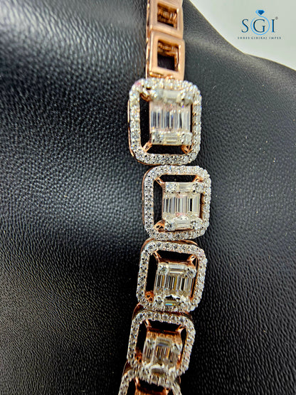 12ctw Lab Grown Diamond EF VVS VS Rose Gold Necklace set with Earrings Ring for Wedding, Loving Once Gifts