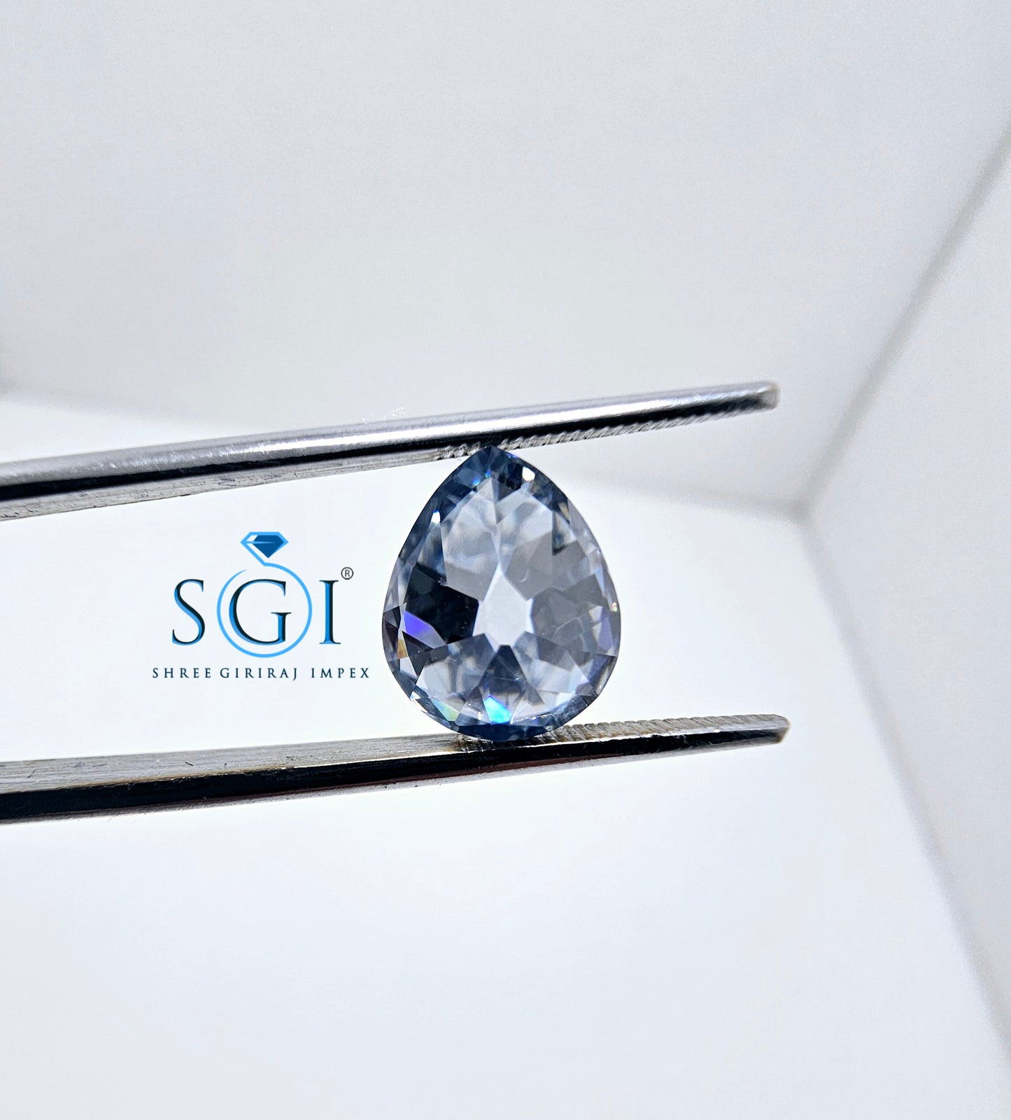 2.60ct Royal Blue Old Mine Cut Pear shape Moissanite Diamond For Jewellery Settings