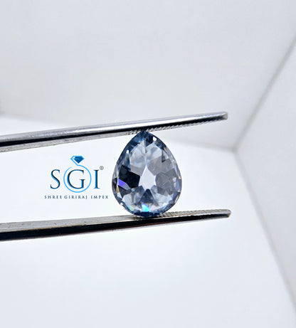 2.60ct Royal Blue Old Mine Cut Pear shape Moissanite Diamond For Jewellery Settings