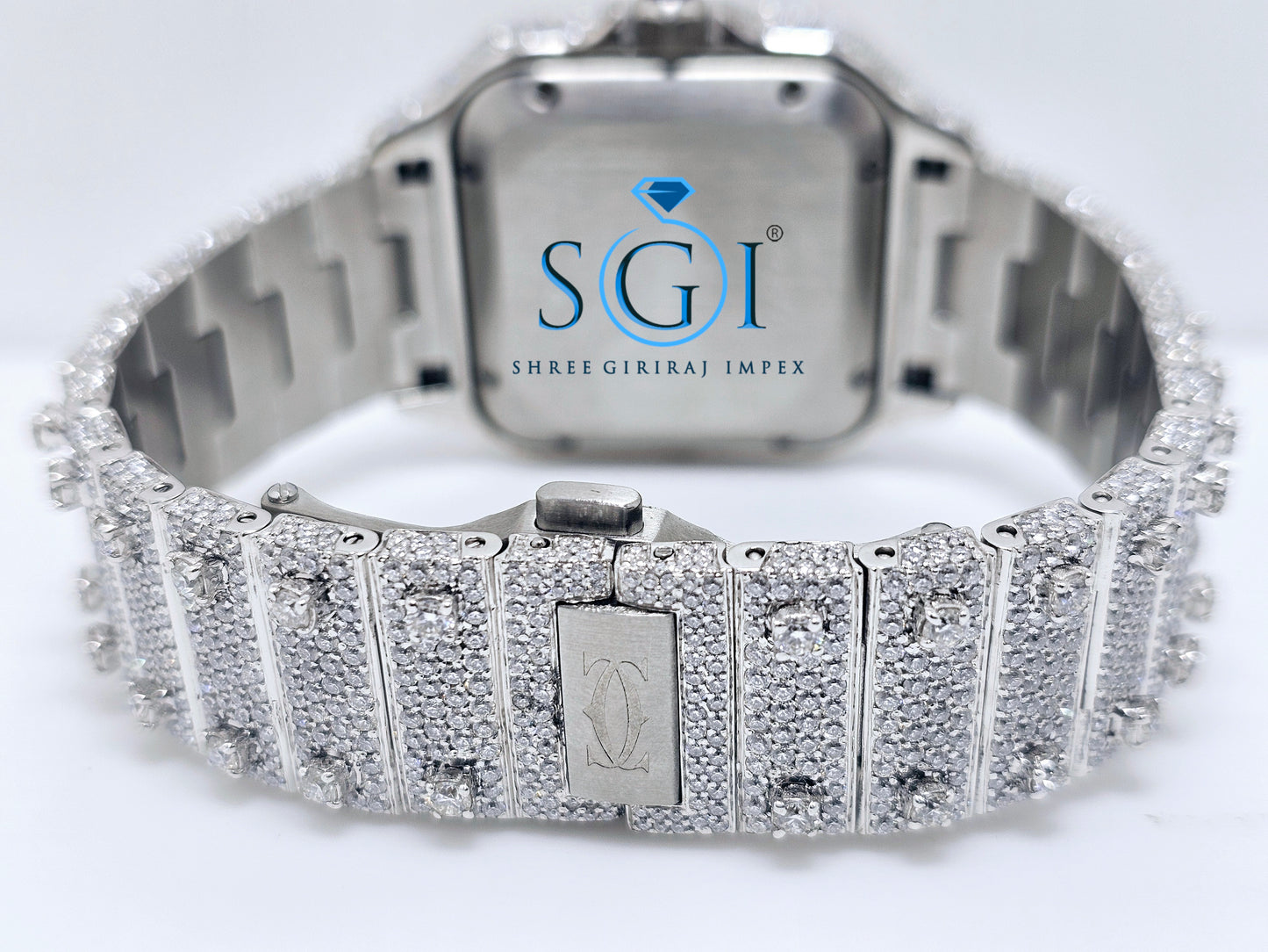 Moissanite Diamond Studded Fully Iced Out Man's Watch With New Brand like cartier