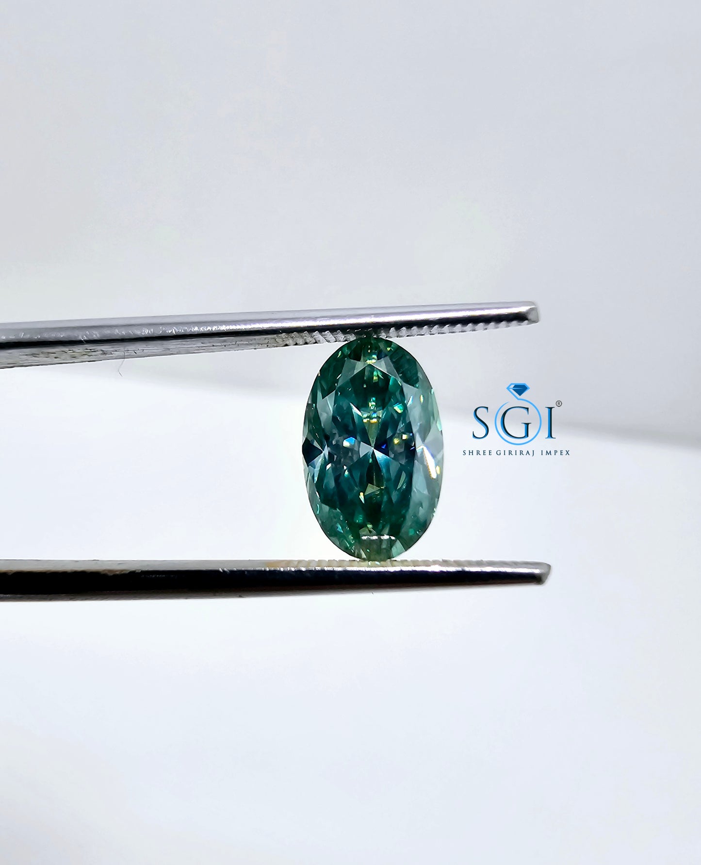 1.70ct Oval Shape Royal Green Moissanite Diamond Best for Jewellery Settings