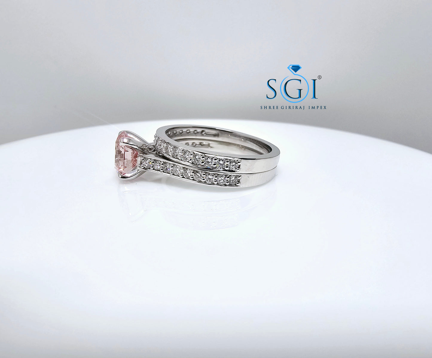 White Gold 1.73ctw Lab Grown Diamond Pink Engagement Ring – Timeless Elegance