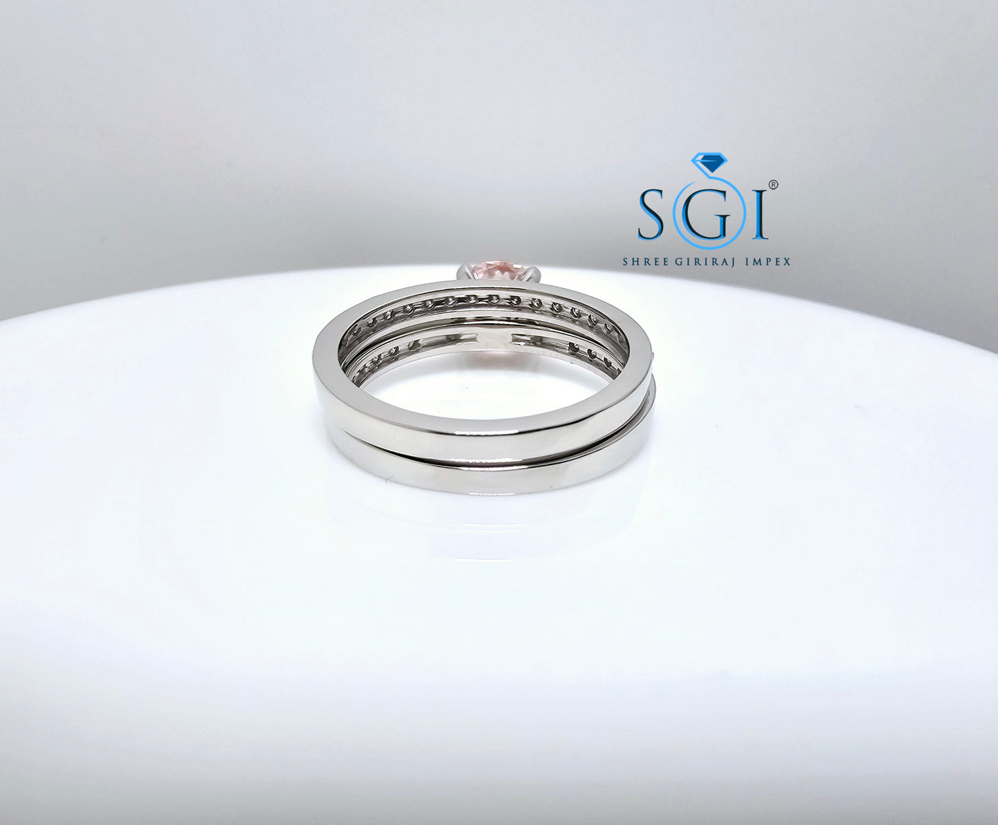 White Gold 1.73ctw Lab Grown Diamond Pink Engagement Ring – Timeless Elegance