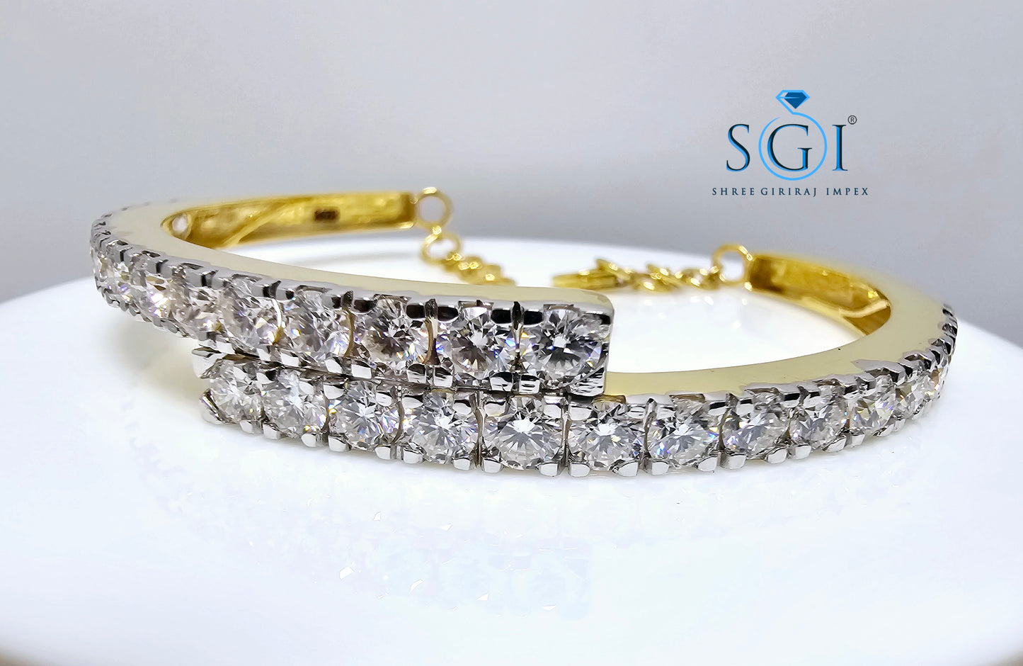 6.5ctw 4mm Round Lab Grown Diamond Customise Luxurios Tenis Bracelet With Silver or Gold Design