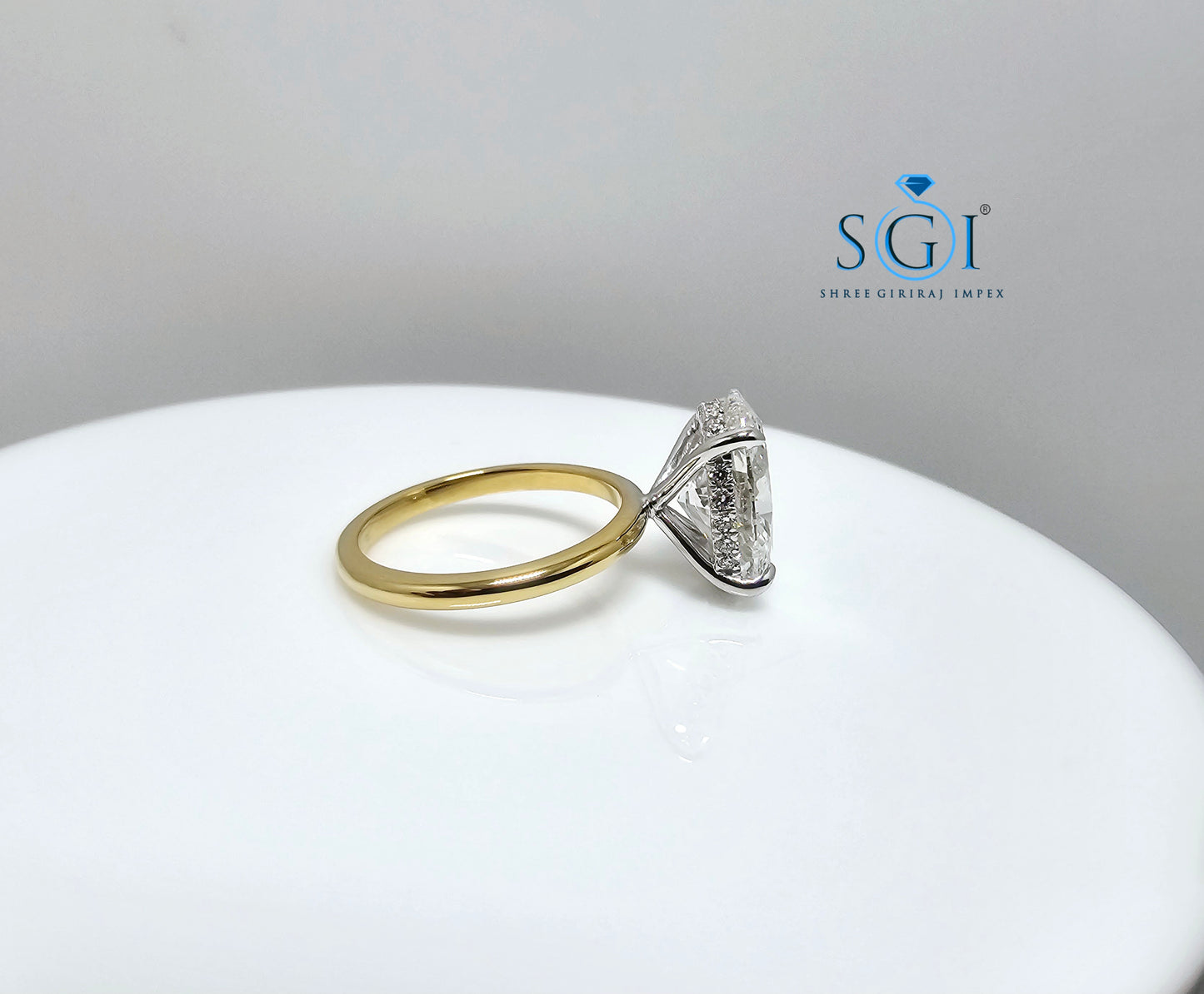 4.5ctw Lab Grown Diamond Engagement Ring With 18k Yellow Gold