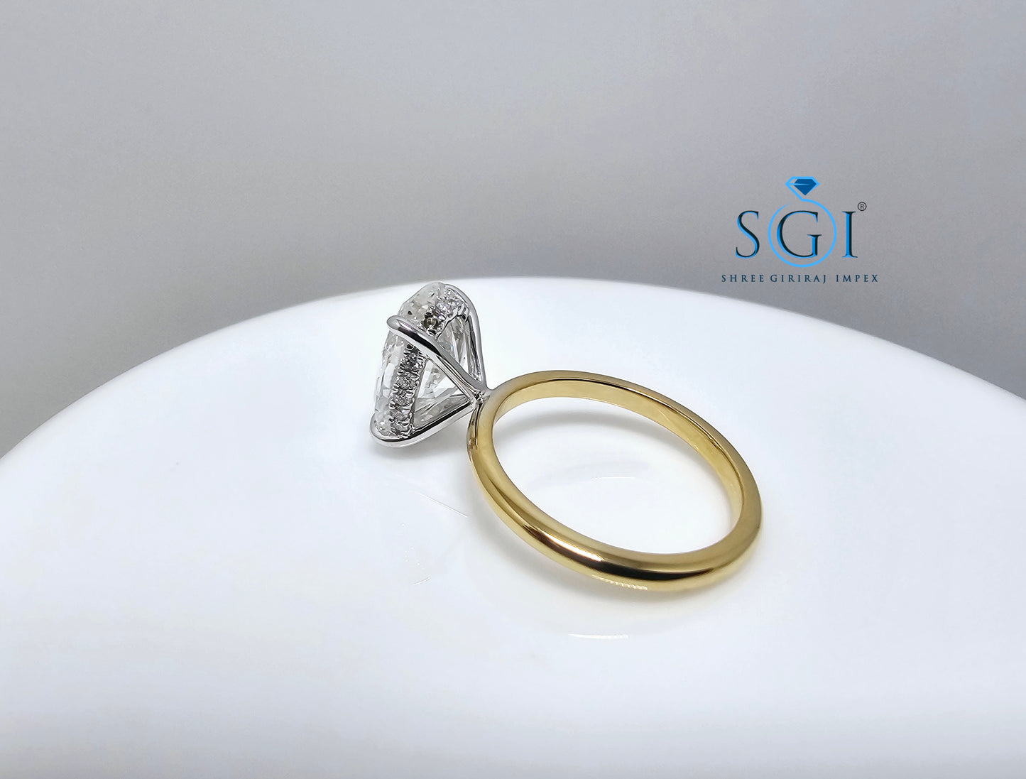 4.5ctw Lab Grown Diamond Engagement Ring With 18k Yellow Gold