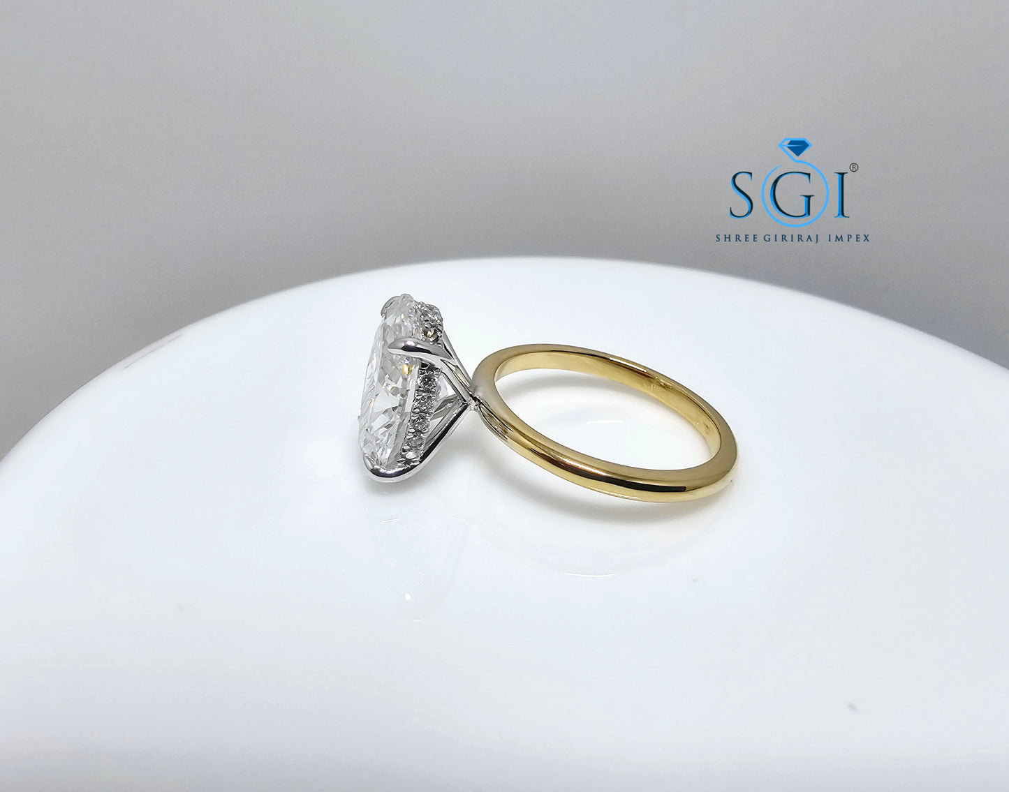 4.5ctw Lab Grown Diamond Engagement Ring With 18k Yellow Gold
